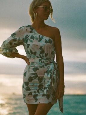 Billabong Salty Blonde SB Sun-kissed One-Shoulder Floral Summer Dress